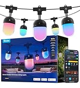 Govee Outdoor Solar String Lights 33ft, RGBICW Outdoor Lights with 8 Dimmable LED Shatterproof Bu...