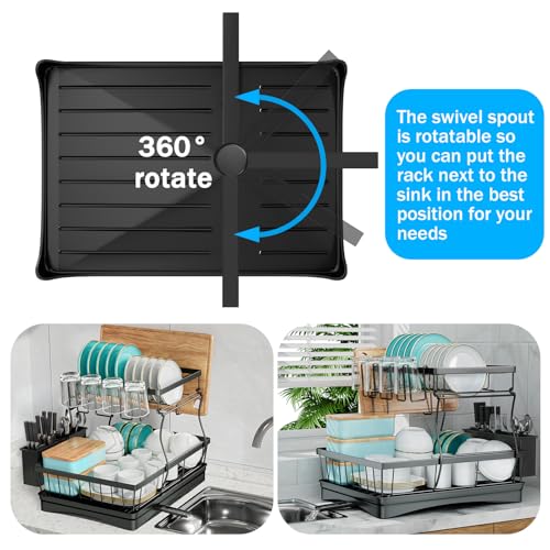 2-Tier Dish Racks with Utensil Holder
