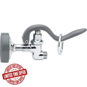 T&S Brass B-0107 Spray Valve for use in commercial kitchens. Pre-rinse sprayer meets new Department of Energy requirements with 1.15 GPM flow rate