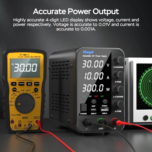 Adjustable Switching Regulated lab Power Supplies with 18W USB & Type-C Quick-Charge