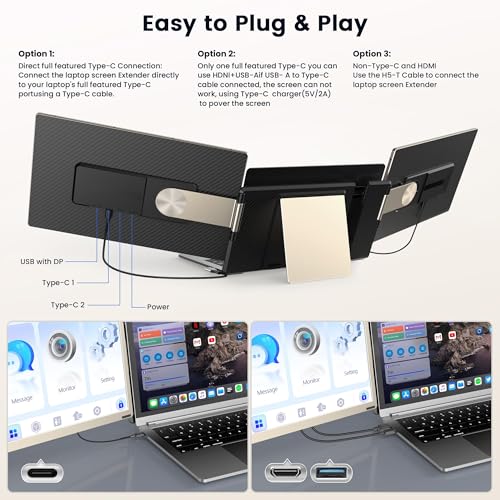 USB-C/HDMI Plug-Play Monitor Extender for Mac/Win/Android