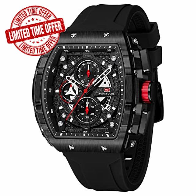 Mini Focus Men's Watch Fashion Sport Wrist Watches (Chronograph/Waterproof/Luminous/Calendar) Silicon Strap Quartz Watches for Me
