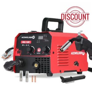 ACEWELDER 130A Gasless Flux Core MIG Welder Welding Machine 110V Portable IGBT Inverter Synergy Welder Machine