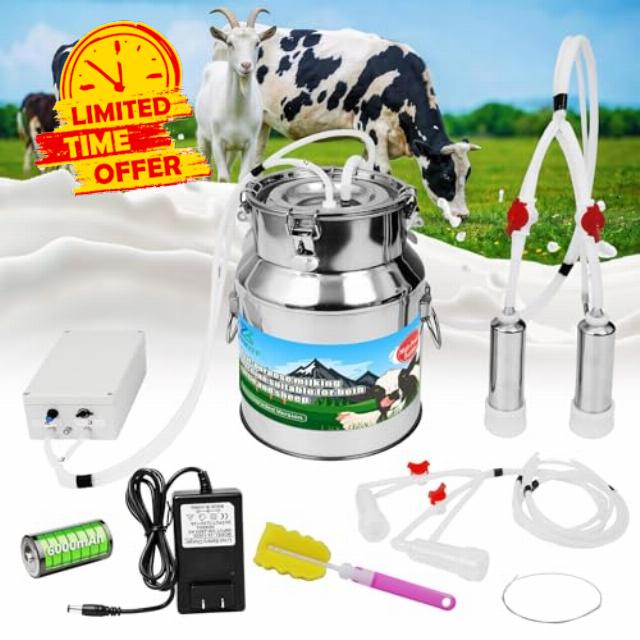 2-in-1 Upgrade 3.7Gal/14L Portable Electric Milker