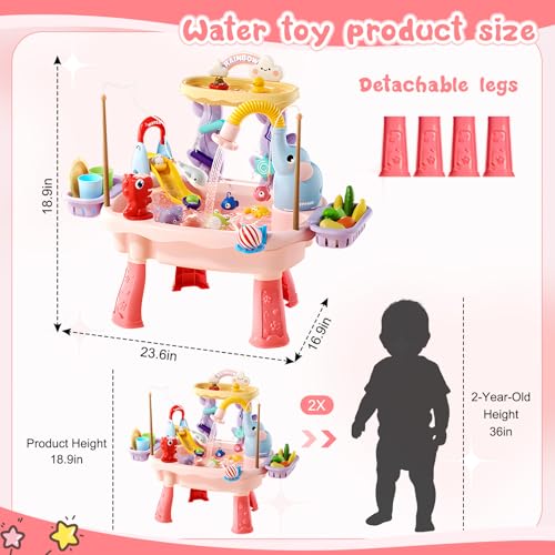 Kids Sensory Table with Electric Water Pump & Faucet