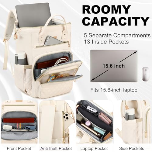 15.6 Inch Laptop Backpack with Detachable Insulated Cooler Lunch Box
