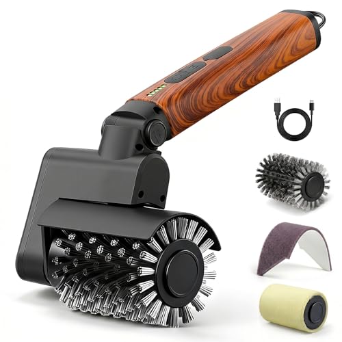 Waterproof & Dishwasher Safe Removable Brushes for Deep Cleaning (Red Wood Coating)