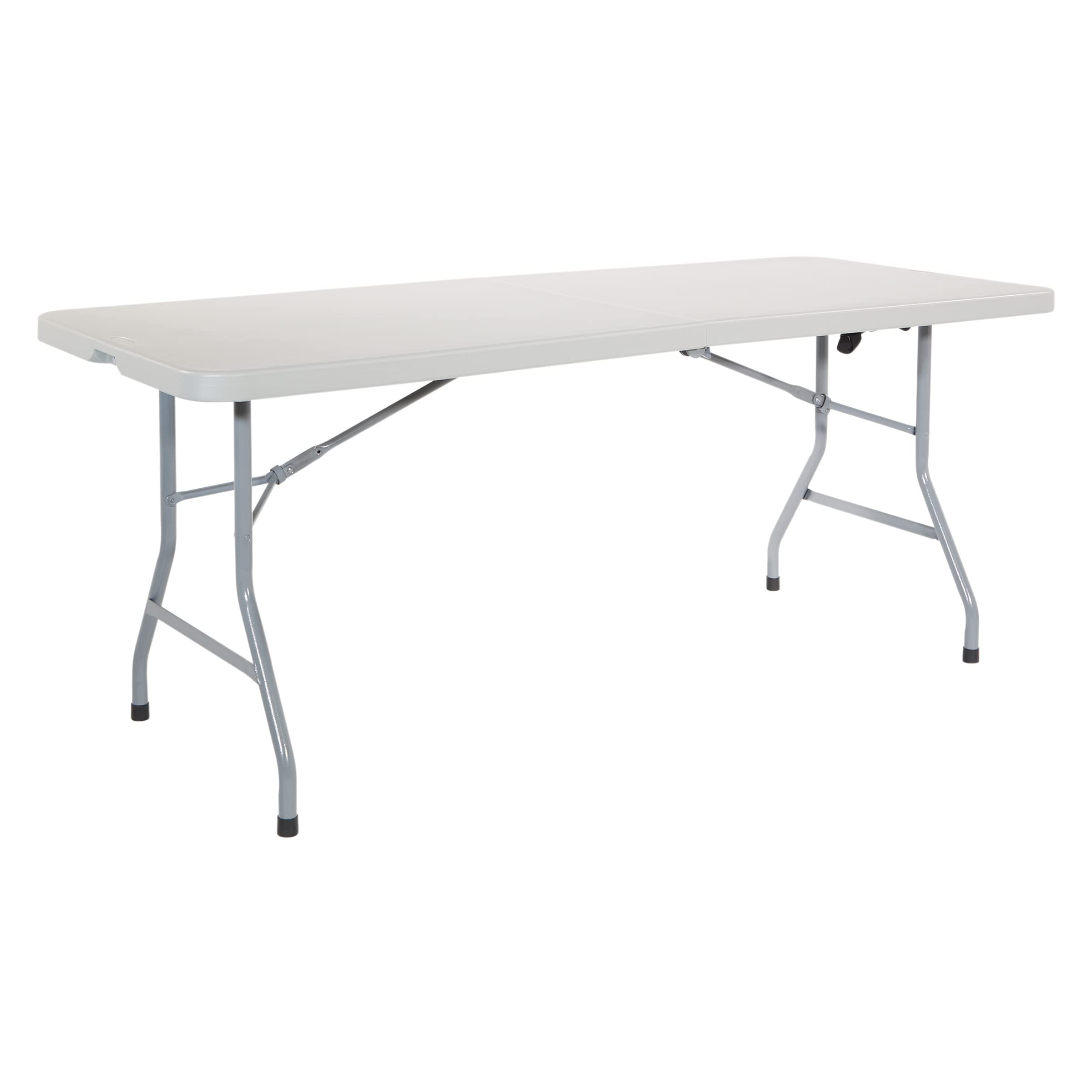 Office Star Resin Rectangle Center-Folding Portable Table for Picnics