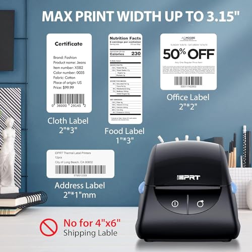 Label Maker for Generic Thermal Labels | Fits 1"-3.35" Width
