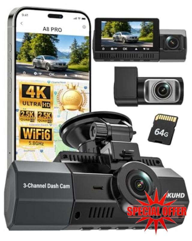 4K+2.5K+2.5K Dash Cam