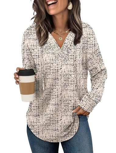 Sampeel Hoodies for Women Trendy Fall Fashion 2025 V Neck Oversized Sweatshirt Plus Size Tops Clothes