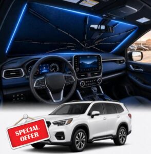 [2026 Upgraded] DooGooCoo Windshield Sun Shade Umbrella for Subaru Forester 2019-2025 2026 [100% Sunlight Blocked