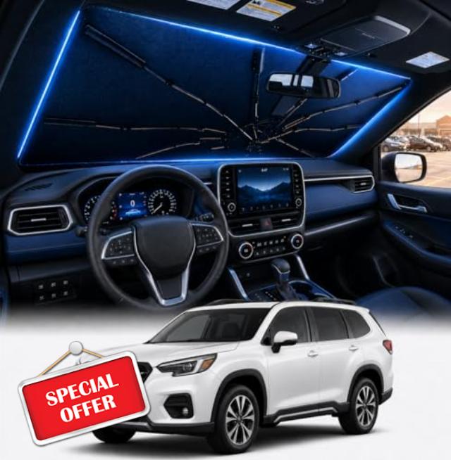[2026 Upgraded] DooGooCoo Windshield Sun Shade Umbrella for Subaru Forester 2019-2025 2026 [100% Sunlight Blocked