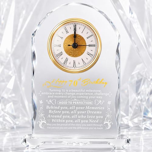 70 Year Old Birthday Gifts Decorations Clock for Her