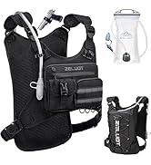 Zelvot Running Vest with 1L Water Bladder, USA Original Patent, Adjustable Reflective Running Hyd...