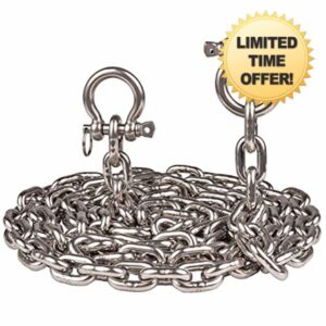 316 Stainless Steel Boat Anchor Chain with 2 Pcs Anti-Off Shackles