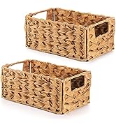 Small Wicker Storage Baskets, Vagusicc Water Hyacinth Hand-Woven Storage Organizer Baskets Bins (...