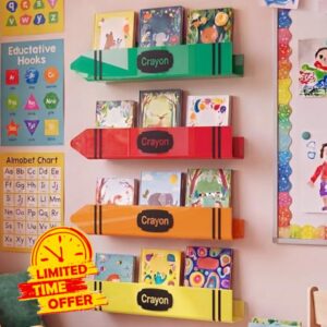 Sabary 4 Set 17 Inches Crayon Acrylic Magnetic Book Shelf for Whiteboard Crayon Classroom Decor Bearing Magnetic Books Display Holder for Teacher Classroom School Office
