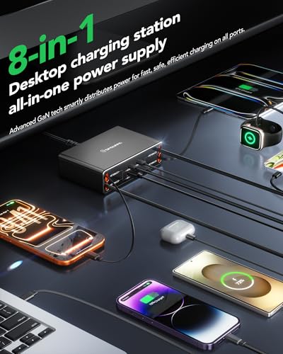 105W Charging Station with Retractable Cords