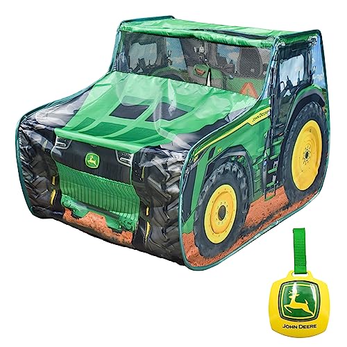 John Deere Pop Up Tent – Tractor Playhouse for Kids | Removable Key Fob with Tractor and Farm Sounds | Vehicle Toys for Toddlers - Sunny Days Entertainme