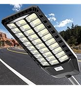 Adewalk 9500W Solar Street Light with Dual Solar Panels, Commercial Grade Solar Parking Lot Light...