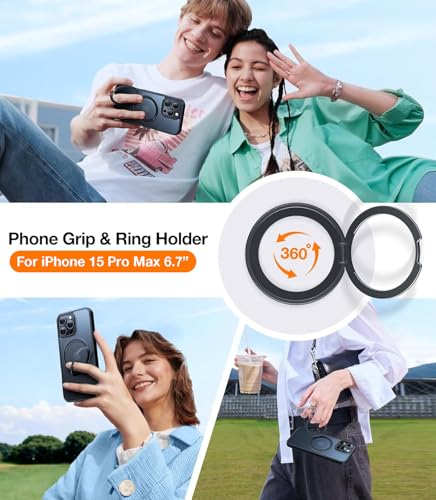 16FT Mil-Grade Shockproof Translucent for iPhone 15 Pro Max Phone Case Ostand