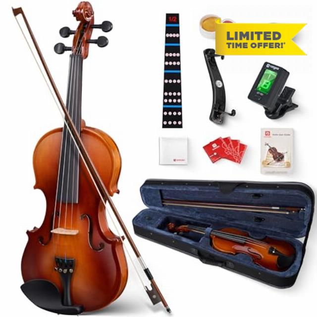 Vangoa Violin 1/2 Size for Beginners Full Set