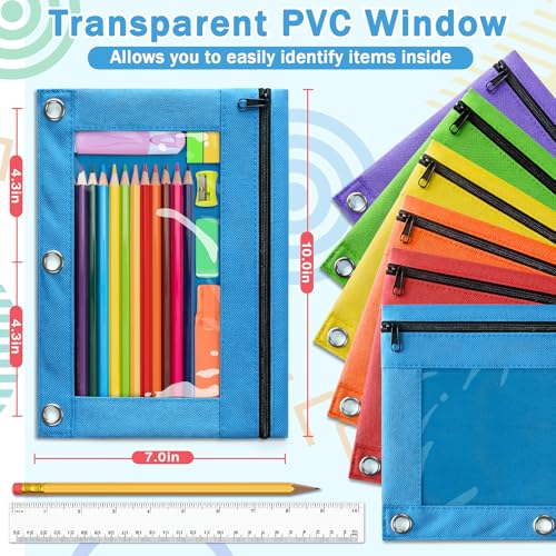 72 Pack Bulk Pencil Pouches with Zipper & Clear Window