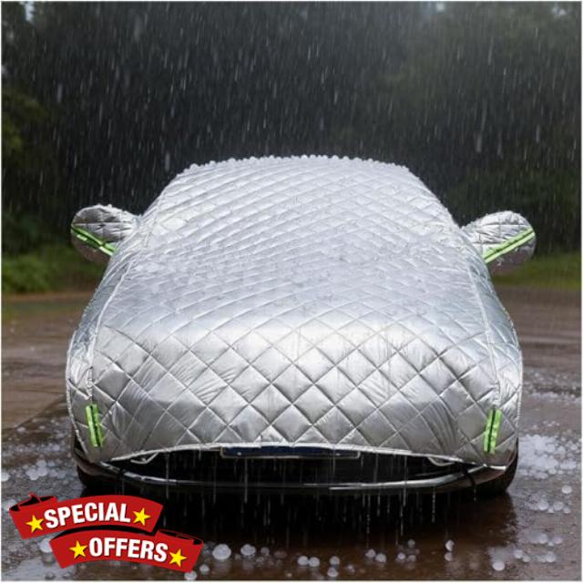 Hail Protector Car Cover Padded Blanket for SUV Jeep-Length (181 to 200 Inch) Padded Blanket Anti-Hail Car Covers 5-Layer Heavy
