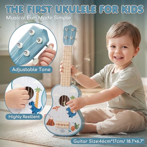 Wooden Montessori Musical Instruments 7 in 1 with Ukulele/Tambourine/Maracas/Flute
