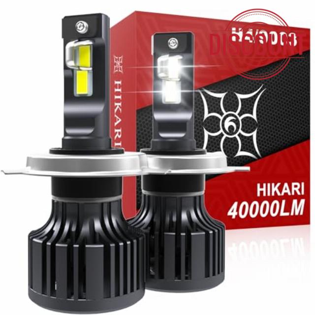HIKARI WINGS 2026 40000LM H4 9003 Dual Beam LED Bulbs