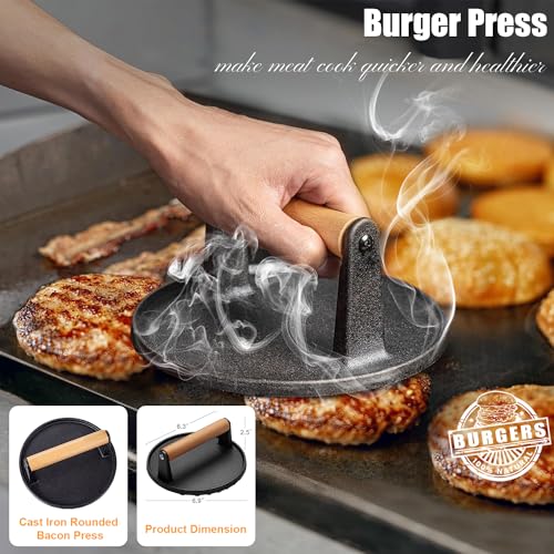Enlarged Spatula Gift Set with Basting Cover,Burger Press Patty Maker for Outdoor BBQ Teppanyaki