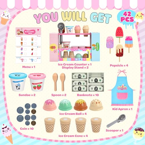 Wooden Ice Cream Play Set