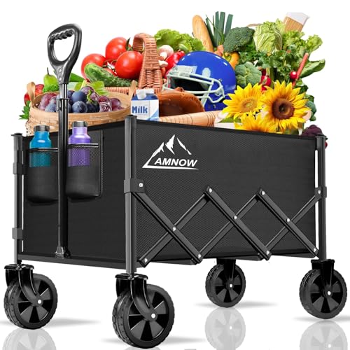 350LBS Utility Large Capacity Cart Foldable Wagon with All Terrain Wheels