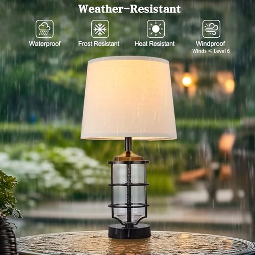 Rustic Table Lights With Seeded Glass