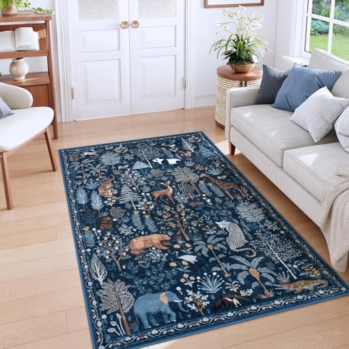 Soft Ultra-Thin Washable Area Rugs for Bedroom Non-Slip Modern Entryway Rug Non Shedding Indoor Carpet Kids Rugs for Playroom Nursery Classroom