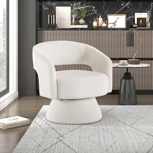 Modern Comfy Corduroy Round Barrel Chair