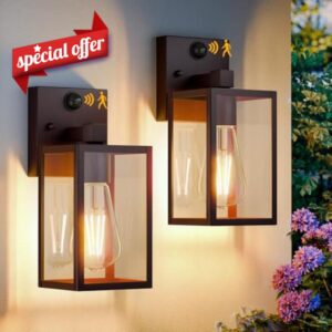 2 Pack Motion Sensor Outdoor Light Fixtures Wall Mount