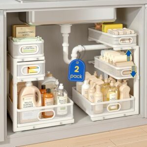 3-Tier Pull Out Cabinet Organizer with Drawer Stops