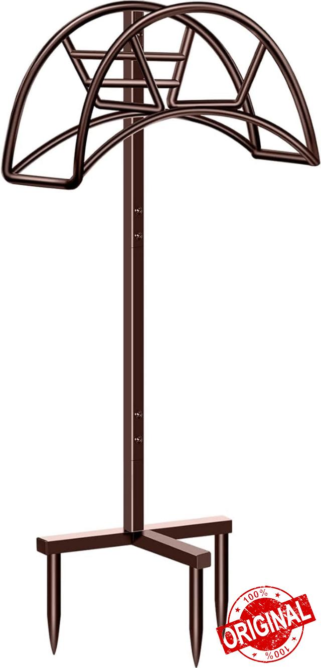 TomCare Garden Hose Holder Detachable Metal Water Hose Holder Hose Hanger Heavy Duty Free Standing Hose Storage Stand for Outside