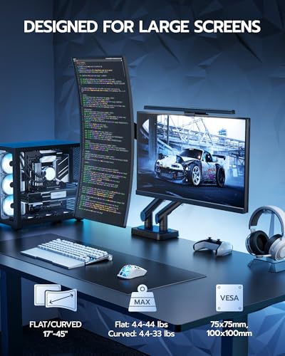 Ultrawide Dual Monitor Mount Holds up to 44lbs