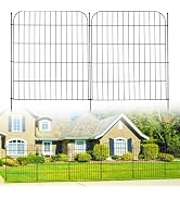 Blingluck Decorative Garden Fence, 10 Panels 24 in(H) x 20 ft(L) Rustproof Metal Wire No Dig Dog ...