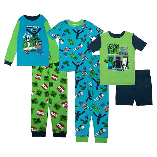 Minecraft Boys' 6-piece Snug-fit Cotton Pajama Set