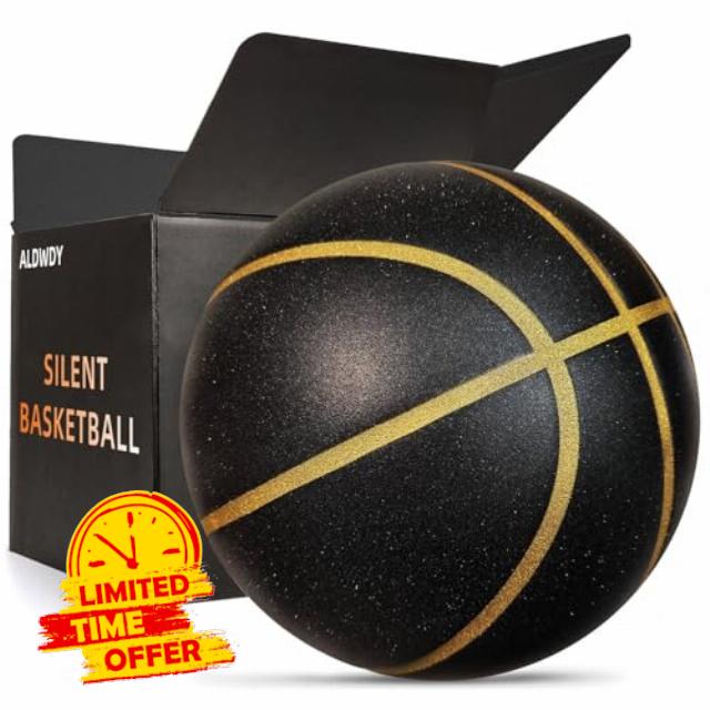 ALDWDY Silent Basketball Size 7 (29.5") – Grooved Airless Indoor Basketball for Quiet Dribbling and Indoor Training