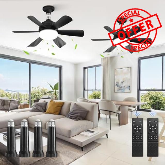 ZMISHIBO 2 Pack 17.9 Inch Socket Fan Light with Remote