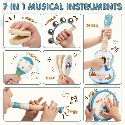 Dinosaur Guitar for Toddlers 1-3
