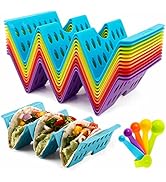 Premium Large Taco Holder Stand, Colorful Holders Set of 6 or 4 for 3 Tacos, Soft or Hard Shell H...