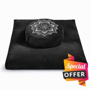 Meditation Cushion Set Zafu & Zabuton – Buckwheat Hull & Memory Foam