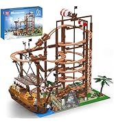 Mould King Roller Coaster Building Set, Electrical Amusement Park Funfair Theme Track Rollercoast...