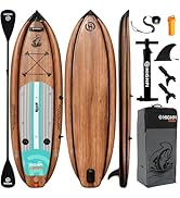 Highpi Inflatable Stand-Up Paddle Board: Wide SUP with Full Accessories, Anti-Slip EVA Deck, Padd...